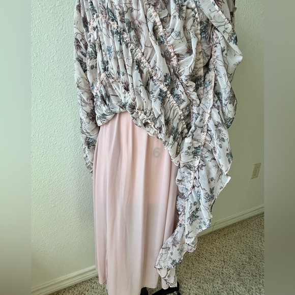 ANTONIO MELANI x Nicola Bathie Floral Long Sleeve Dress - Pink and Cream - Picture 10 of 10